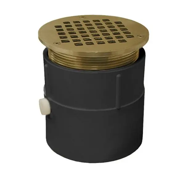 Jones Stephens 4" PVC Over Pipe Fit Drain Base 4" Metal Spud and 5" Nickel Bronze Strainer, D53304