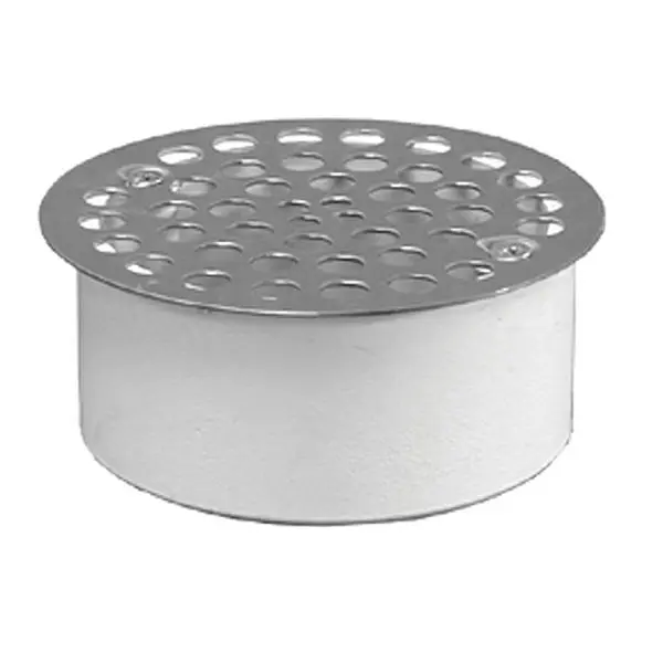 Jones Stephens 4" PVC Snap- Drain 4-1/2" Stainless Spring Steel Round Strainer, D54004