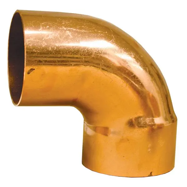 Jones Stephens 4" 90° Wrot/ACR Solder Joint Pure Copper Short Turn Street, C75388