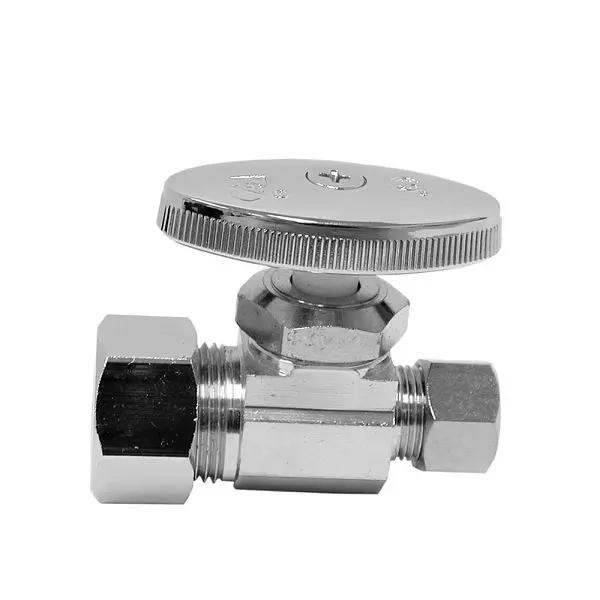 Jones Stephens 5/8" OD x 1/2" OD Chromium Plated Multi Turn Provide Stop, Straight, S10316