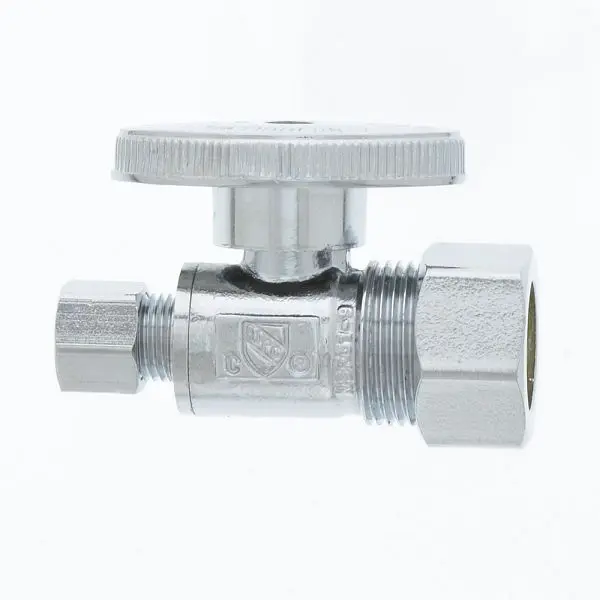 Jones Stephens 5/8" OD x 1/4" OD Chromium Plated Quarter Turn Provide Stop, Straight, S10417