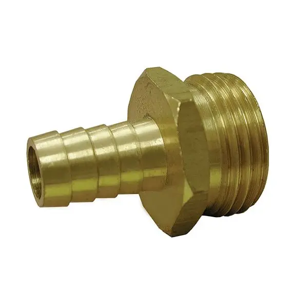 Jones Stephens 5/8" x 3/4" Copper Alloy Garden Hose Fitting, Hose Barb To Male Hose, G20042