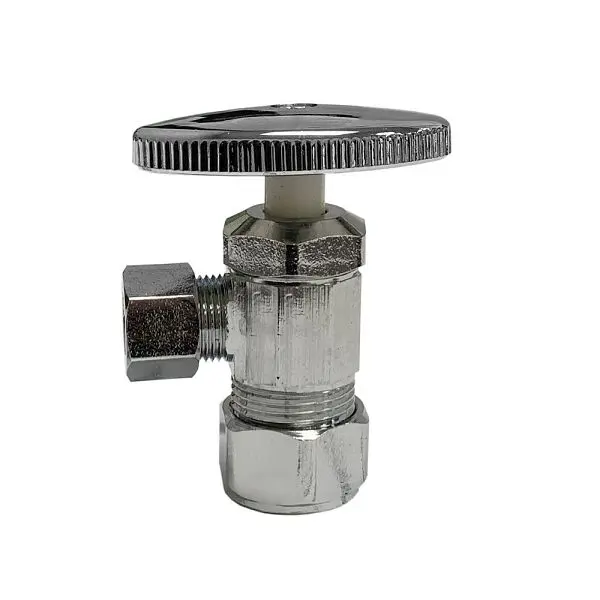 Jones Stephens 5/8" OD x 3/8" OD Chrome Plated Multi Turn Provide Stop, Angle, S10301