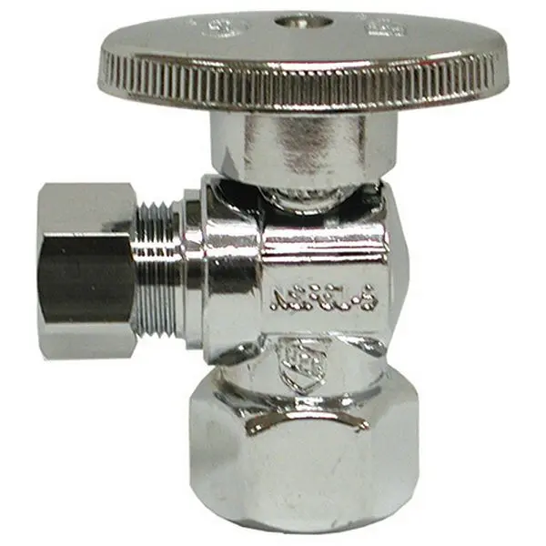 Jones Stephens 5/8" OD x 3/8" OD Chrome Plated Quarter Turn Provide Stop, Angle, S10311