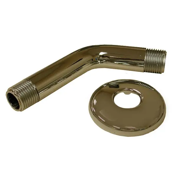 Jones Stephens 6" Chrome Plated Shower Arm Stainless Tool Steel Slip-On Flange, S01044