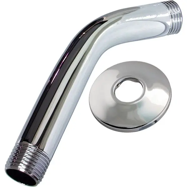 Jones Stephens 6" Chrome Plated Shower Arm Stainless Steel Flange, 1/2″ threads, S01044L