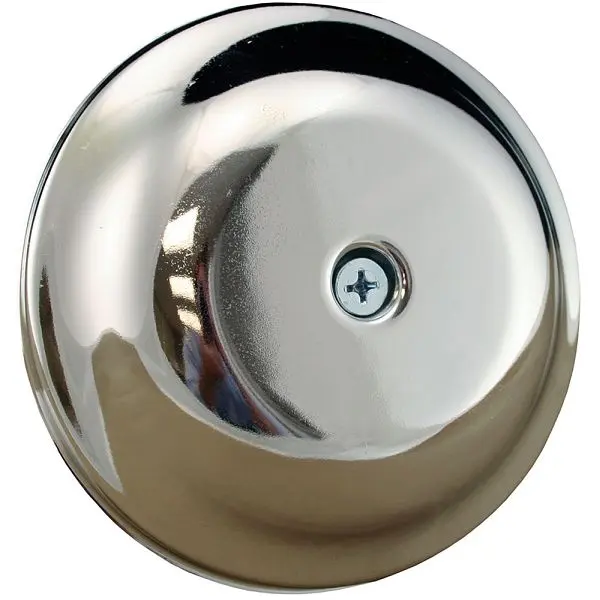 Jones Stephens 9-1/4" Decorative Chrome High Impact Delrin Cleanout Cover Plate, Bell Design, C96009
