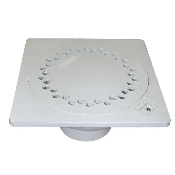 Jones Stephens 9" x 9" PVC Bell Trap Hinged Lid and 3" x 4" Outlet, D42009H