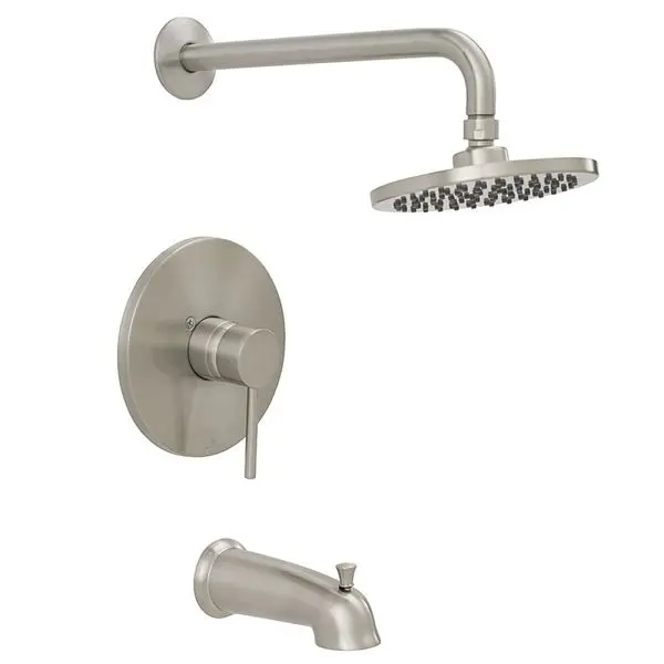 Jones Stephens Brushed Black Nickel Tub/Shower Faucet Rain Shower Head, Trim Only, 1559281