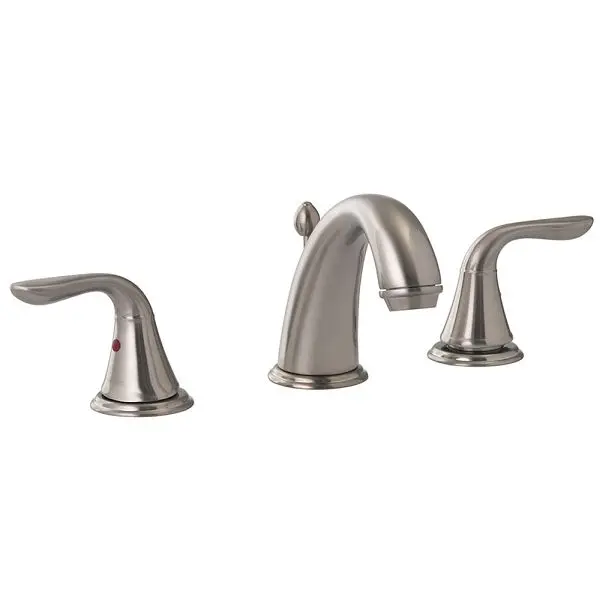 Jones Stephens Brushed Nickel Two Handle Wide Disseminate Bathroom Faucet Pop-Up, 1559051