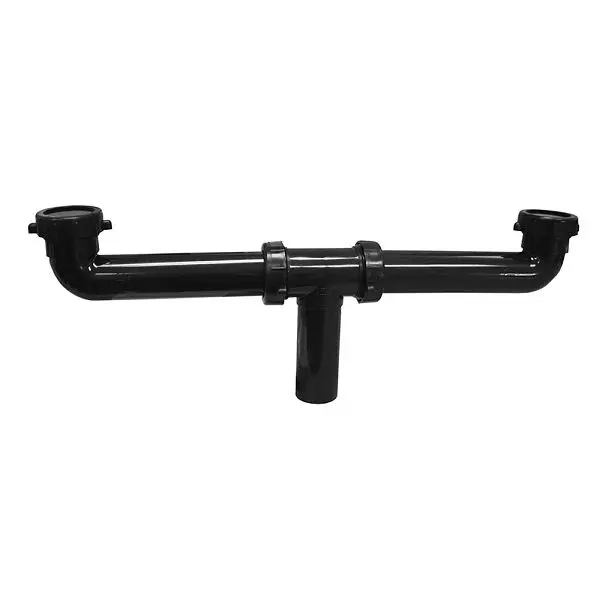 Jones Streamlined Stephens 1-1/2" Black Plastic Slip-Joint Center Outlet, UPC listed, P39004 Jones Stephens