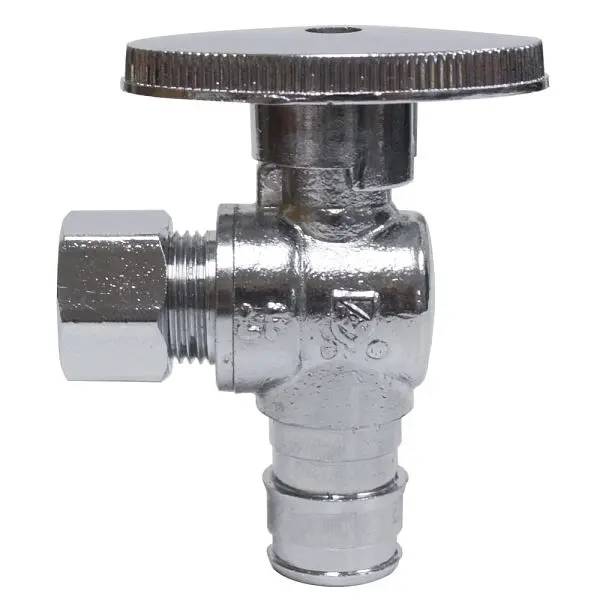 Jones Thick Stephens 1/2" x 3/8" OD Chrome Plated Quarter Turn Provide Stop, Angle, S10340 Jones Stephens