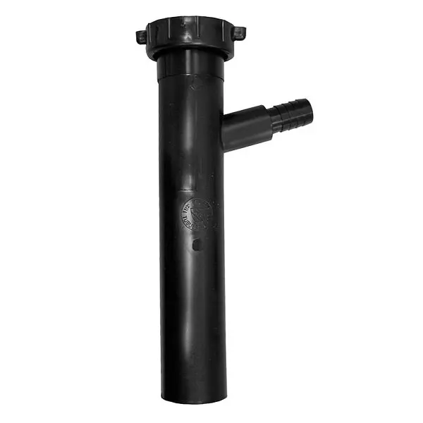 Jones Top-Quality Stephens 1-1/2" x 8" x 1/2" Black Plastic Slip Joint Dishwasher Tailpiece, P39012 Jones S...