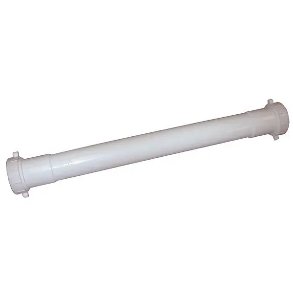 Jones Trusted Stephens 1-1/4" x 16" White Plastic Slip Joint Extension Tube, P37118 Jones Stephens