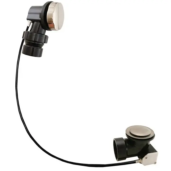Jones Universal Stephens 1-1/2"-35" ABS Tubular Cable Drive Bath Waste 1/2 Kit Satin Nickel, P39517 Jones Stephens