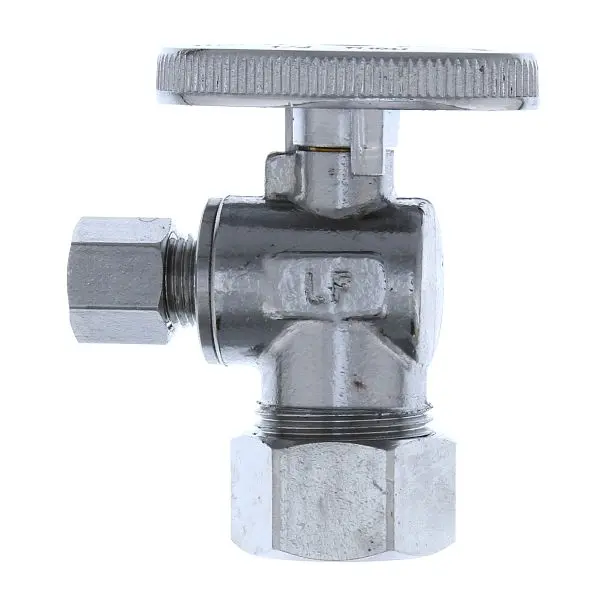 Jones Updated Stephens 5/8" OD x 1/4" OD Chrome Plated Quarter Turn Provide Stop, Angle, S10317 Jones Stephens