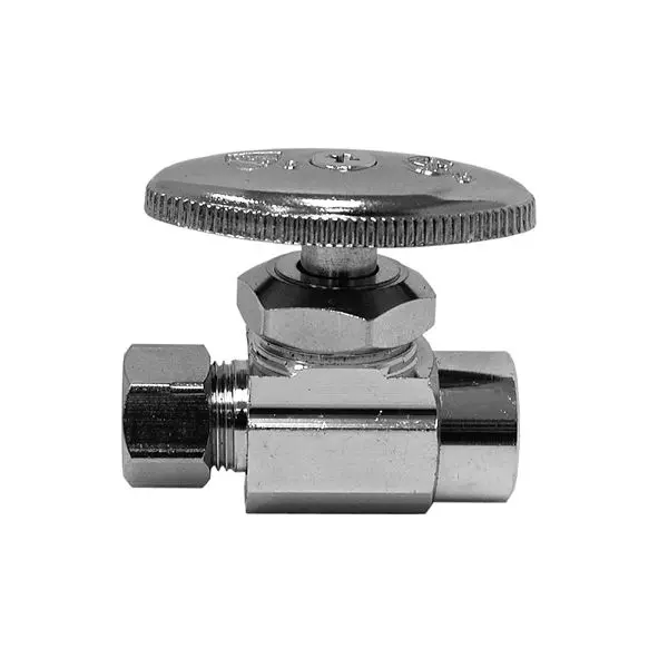 Jones User-Friendly Stephens 1/2" SWT x 3/8" OD Polished Chrome Plated Multi Turn Provide Stop, Straight, S10326...