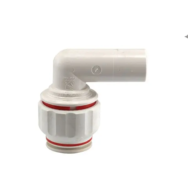 Jones UV-Resistant Stephens 3/4" x 3/4" Twist to Lock Plastic Tube 90 Degree Elbow Union, C76818 Jones Stephens