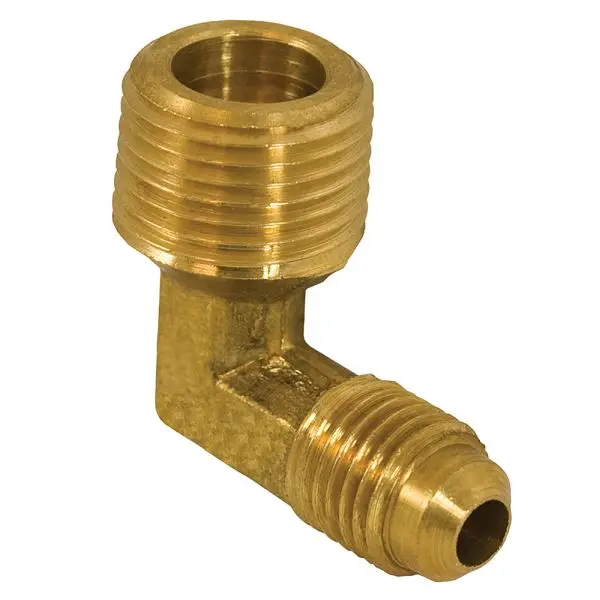 Jones Versatile Stephens 5/8" x 3/4" 90° Brass Flare x Male Elbow, F40115 Jones Stephens