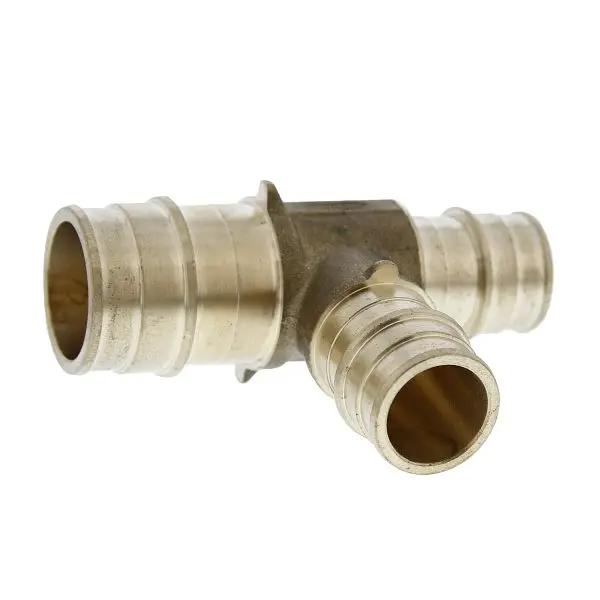 Jones Visible Stephens 1" x 3/4" x 3/4" F1960 Brass PEX Reducing Straight Tee, F76898B Jones Stephens