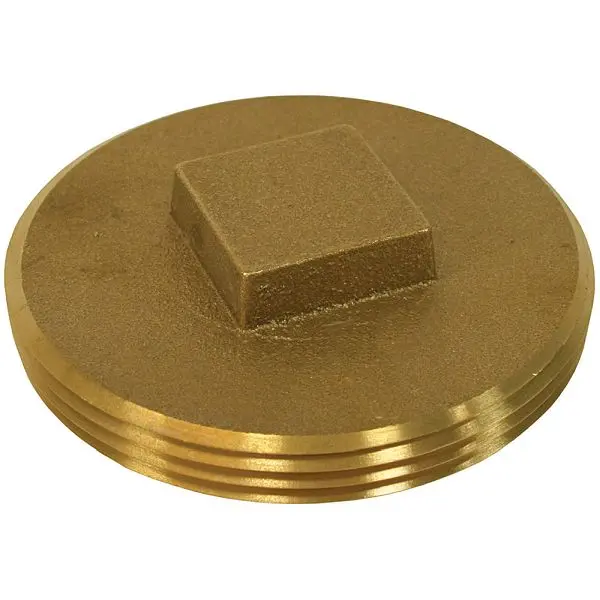 Jones Visible Stephens 2" Raised Head Southern Code Brass Square Head Plug 2-3/8" OD, P50200 Jones Stephens