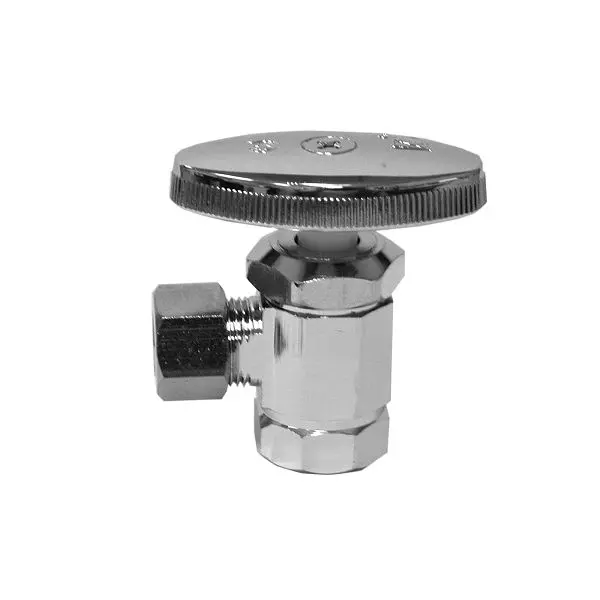 Jones Visible Stephens 3/8" FIP x 3/8" OD Chrome Plated Multi Turn Provide Stop, Angle, S10338 Jones Stephens