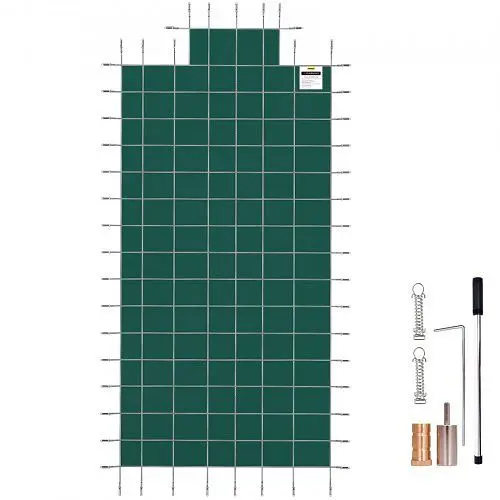 VEVOR Rectangular Securety Pool Cover 16X32 ft Olive Step Section 4X8 ft Winter Outdoor, YYCM16X32JZYTYCG1V0