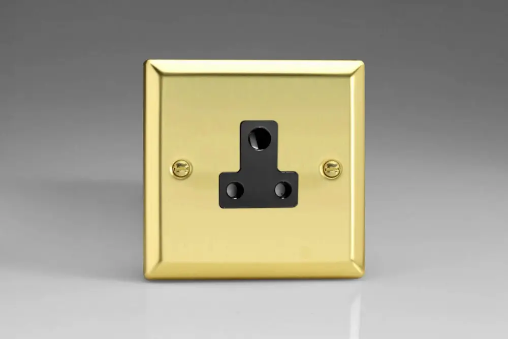 Varilight 1-Gang 5A Round Pin Plug Socket Victorian Warm alloy XVRP5AB Bathroom Mirror