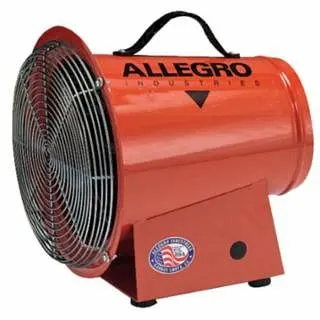Allegro Corrosion-Resistant DC Axial Blowers, 1/4 Hp, 12 VDC, 15 ft Cord Alligator Fastener Clips, 9506