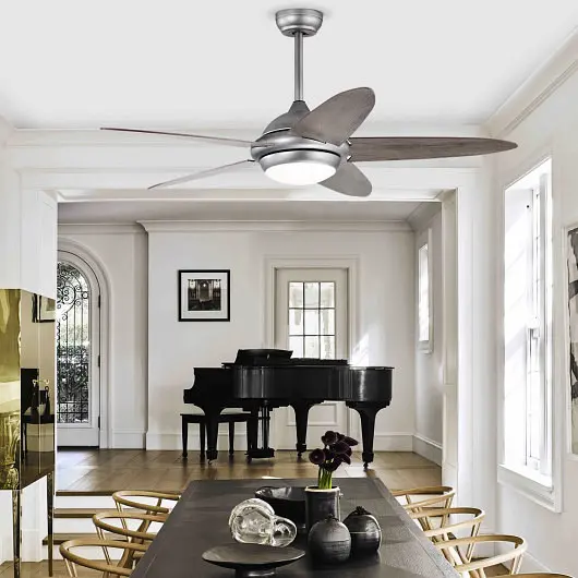 Costway 52 Inch Ceiling Fan Lights and 3 Lighting Colors, Silver Grey, ES10179US-SL