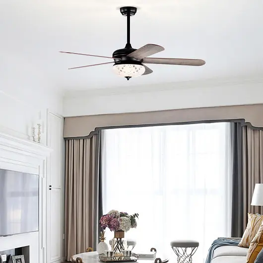 Costway Protective 52 Inches Ceiling Fan Remote Regulation, Oak, ES10100US-GR