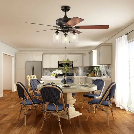 Costway Recyclable 52 Inch Ceiling Fan Light Pull Chain and 5 Bronze Finished Reversible Blades, EP24571US