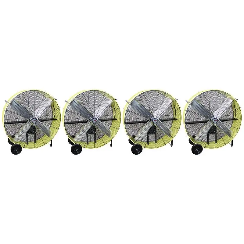 K Adjustable Tool International 42" Belt Drive Industrial Drum Fan, Securety Yellow (Pallet 4), KTI77743-PL4 K Tool I...