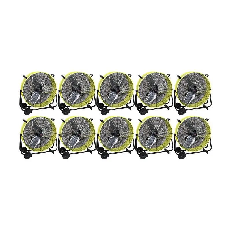 K Tool International 24" Direct Drive Tilting Industrial Drum Fan, Securety Yellow (Pallet 10), KTI77740-PL10