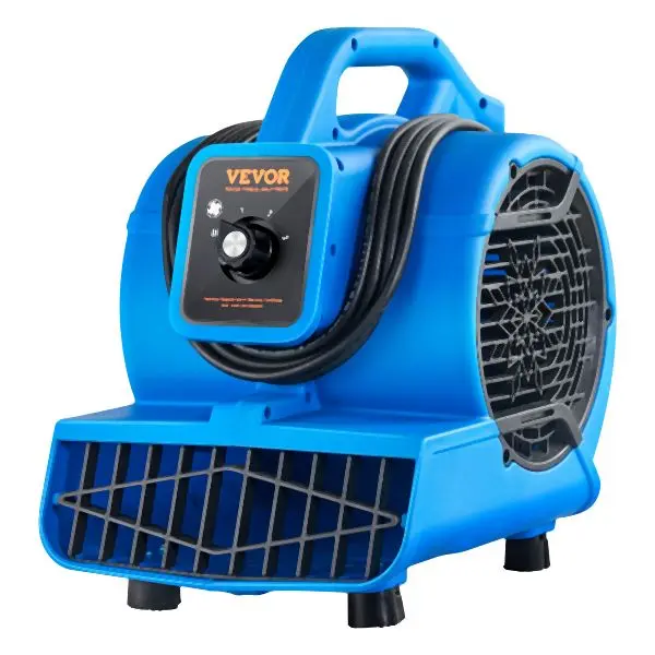 VEVOR Floor Blower 1360 RPM 600 CFM Air Mover 4 Blowing Angles 3-Speeds, FXZXDMGFJ130AAPPHV1