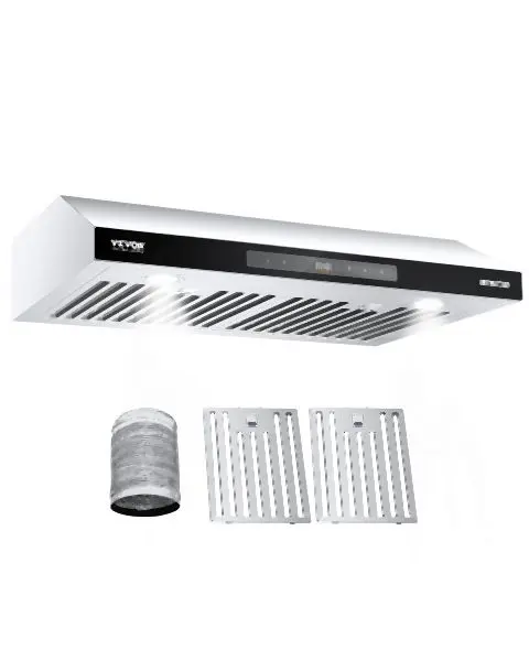 VEVOR Knurled 30" Under Cabinet Range Hood Vent Hood 900CFM Gesture & Touch Regulation, JXSYYJ30INCHEC3JCV1