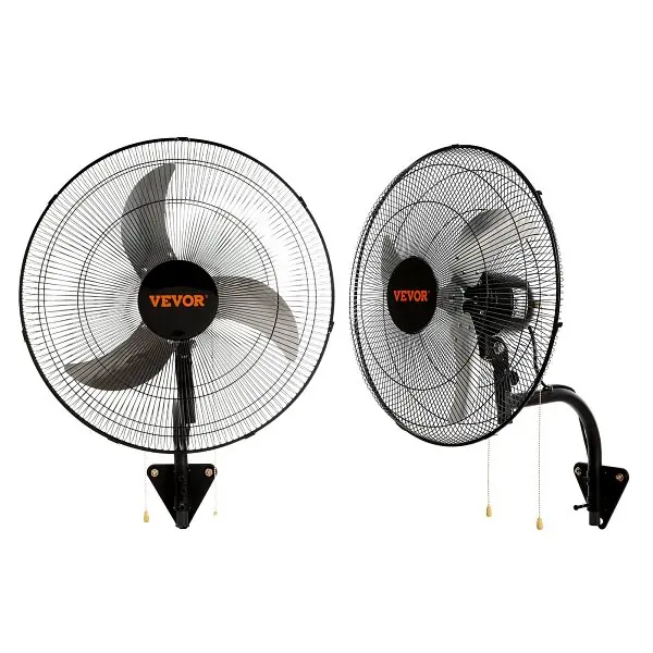 VEVOR Next-Generation Wall Mount Fan, 20 inch Oscillating, 3-speed High Velocity Max. 4000 CFM Industrial Wall Fan, 2 Pcs,...
