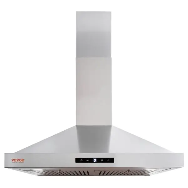 VEVOR Performance Wall Mount Range Hood, Ductless Chimney-Style Kitchen Stove Vent, Noise Level ≤66db, D30INCH350CFMTULZV1