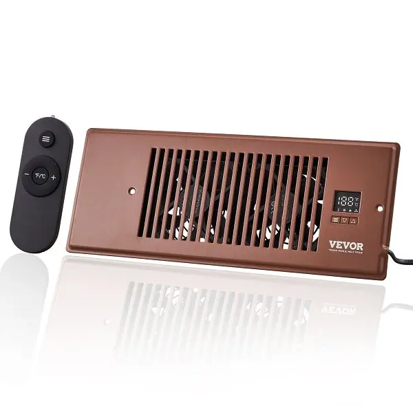VEVOR Register Booster Fan, Quiet Vent Booster Fan Fits 4” x 12” Register Holes, Brown, ZCZTQFSZ412INPDAMV5