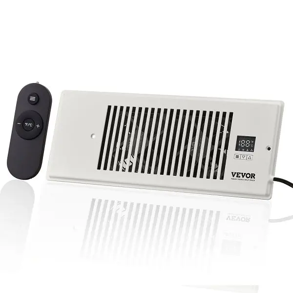 VEVOR Register Booster Fan, Quiet Vent Booster Fan Fits 4” x 12” Register Holes, White, ZCZTQFSB412IN1CL6V5