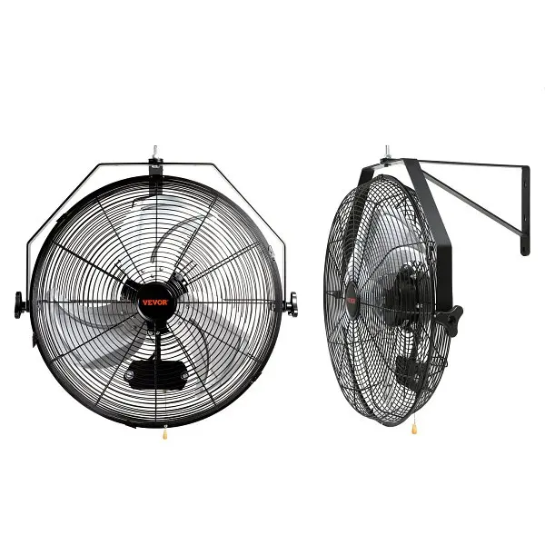 VEVOR Wall Mount Fan, 18 inch Manual 360-Degree Tilt Adjustment, 3-speed High Velocity Max. 4000 CFM Industrial Wall Fan, ...