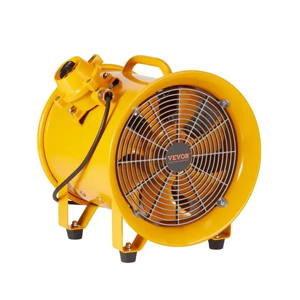 VEVOR Waterproof Travel-friendly Ventilator, 12" Heavy Duty Cylinder Fan, FBGSZ550W12INQAWHV1