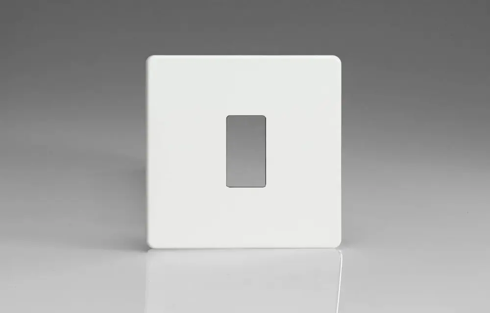 Varilight XDQPGY1S Screwless Premium Chalk 1-Gang PowerGrid Plate (Single Plate)