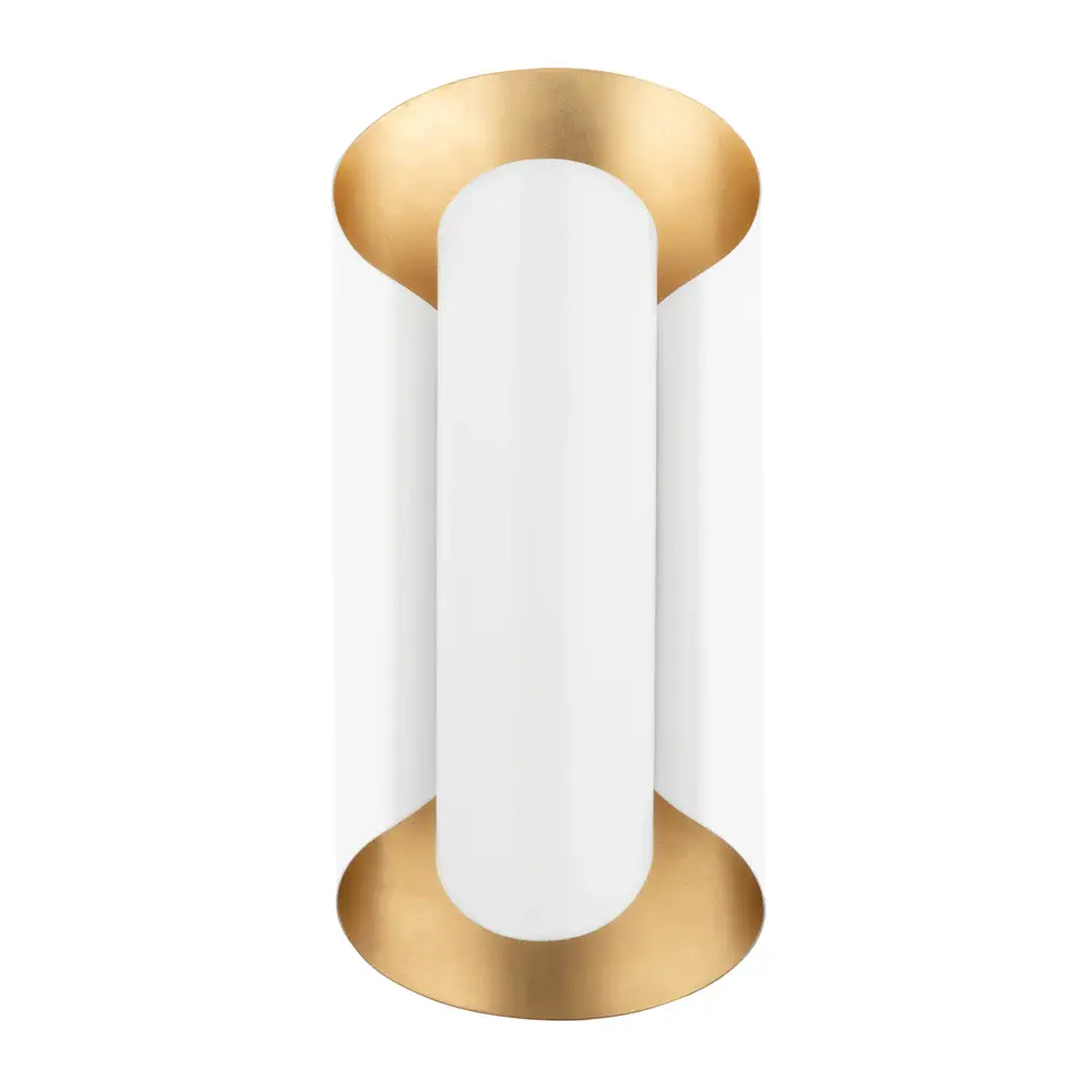 Banks Wall Sconce - Gold Leaf & Chalk Hardwired Installation