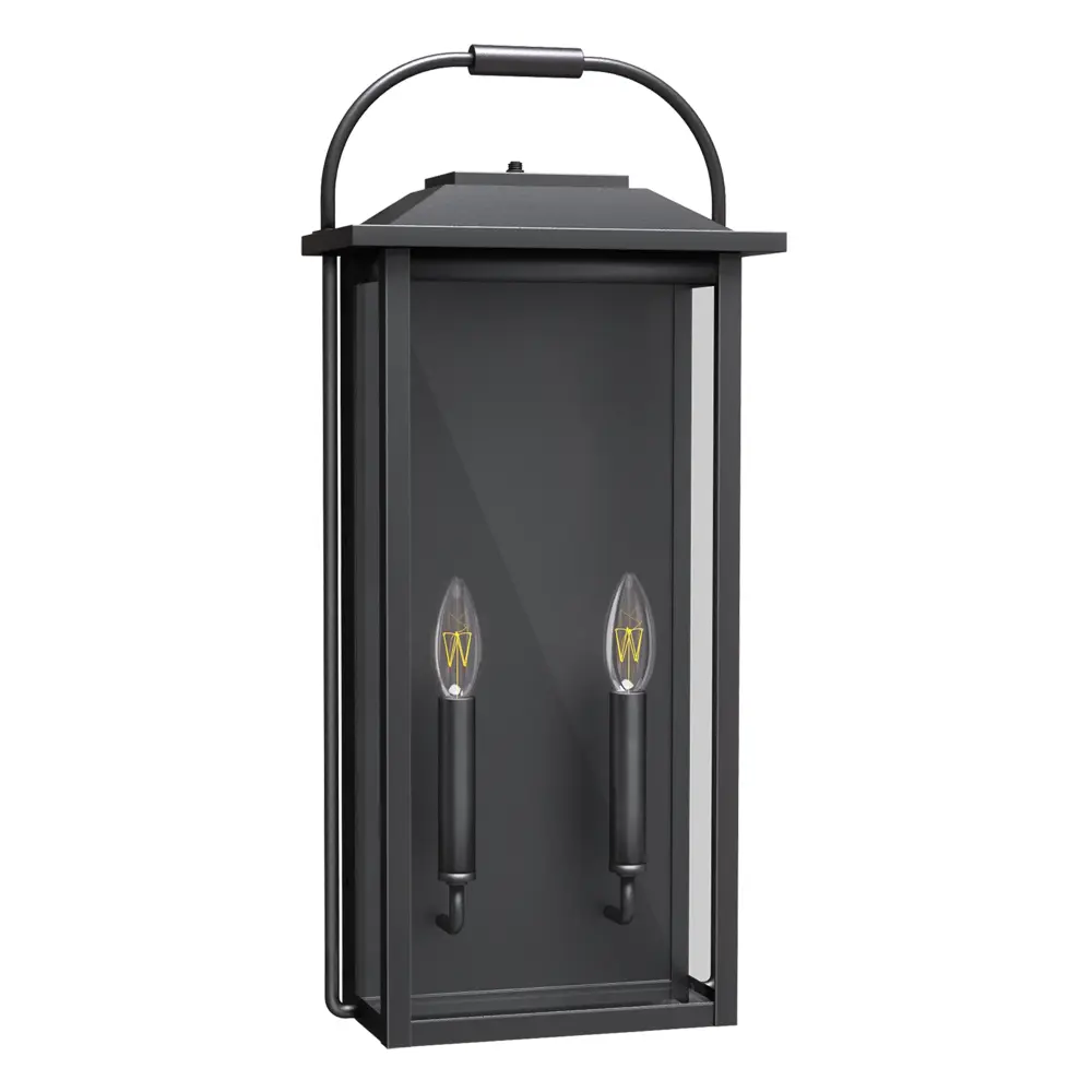 24'' Black Alloy Glass Outdoor Wall Sconce #7045