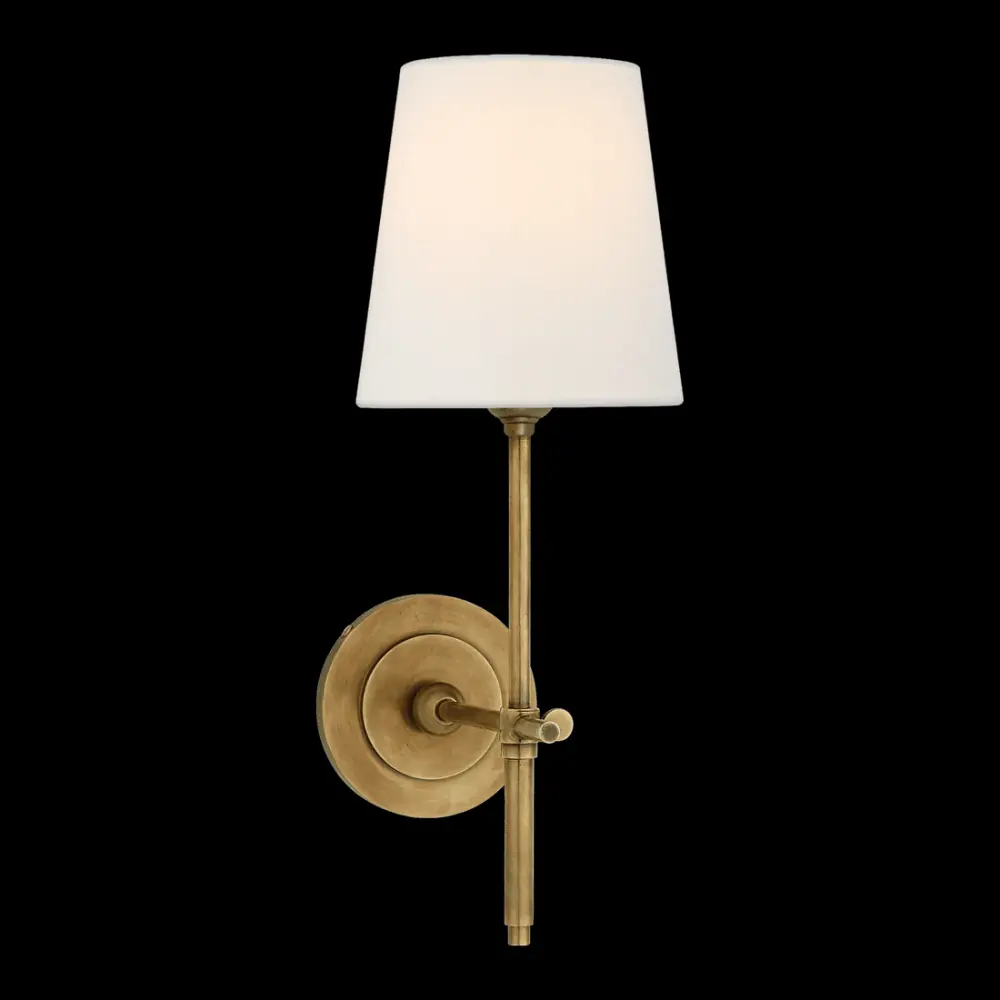 Bryant Sconce - Antique Brass Flax Shade
