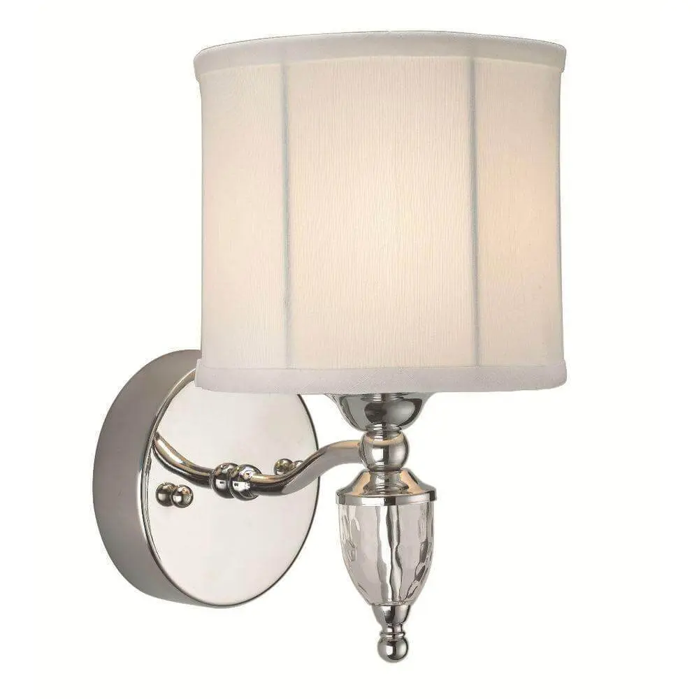 Up Down Hampton Bay Waterlon chrome sconce pearl fabric shade damaged box