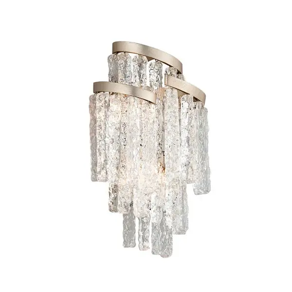 Up Down Mont Blanc 3 Airy Wall Sconce - Silver Leaf