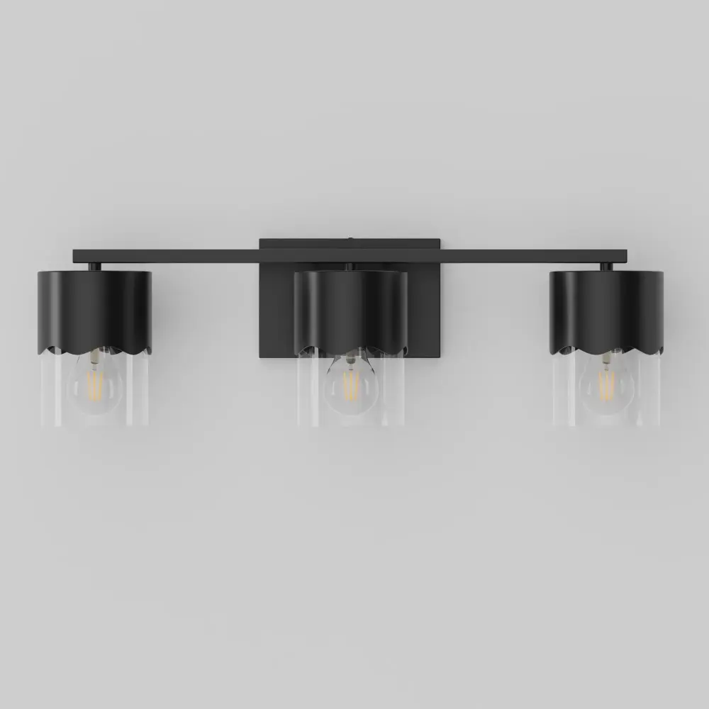 Glimmer 3-light Dimmable Vanity Light Scalloped Alloy Shade