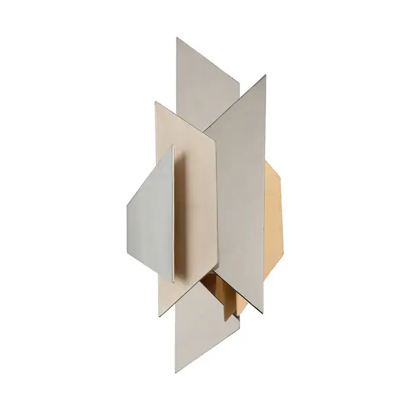 Modernist 1 Light Wall Sconce - Chrome & Gold Satin Brass